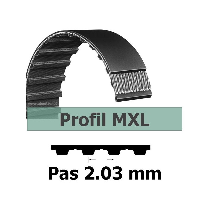 COURROIE DENTEE 53MXL025 PAS 2.032 mm / LARGEUR 6.35 mm