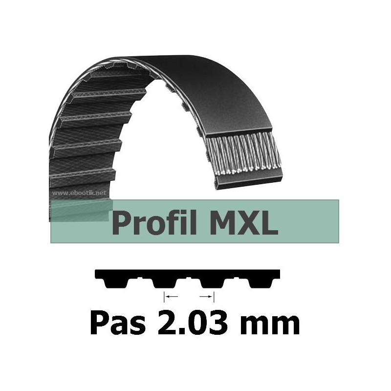 COURROIE DENTEE 61MXL025 PAS 2.032 mm / LARGEUR 6.35 mm COURROIE DENTEE 61MXL025 PAS 2.032 mm / LARGEUR 6.35 mm