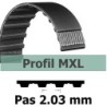 COURROIE DENTEE 68MXL025 PAS 2.032 mm / LARGEUR 6.35 mm