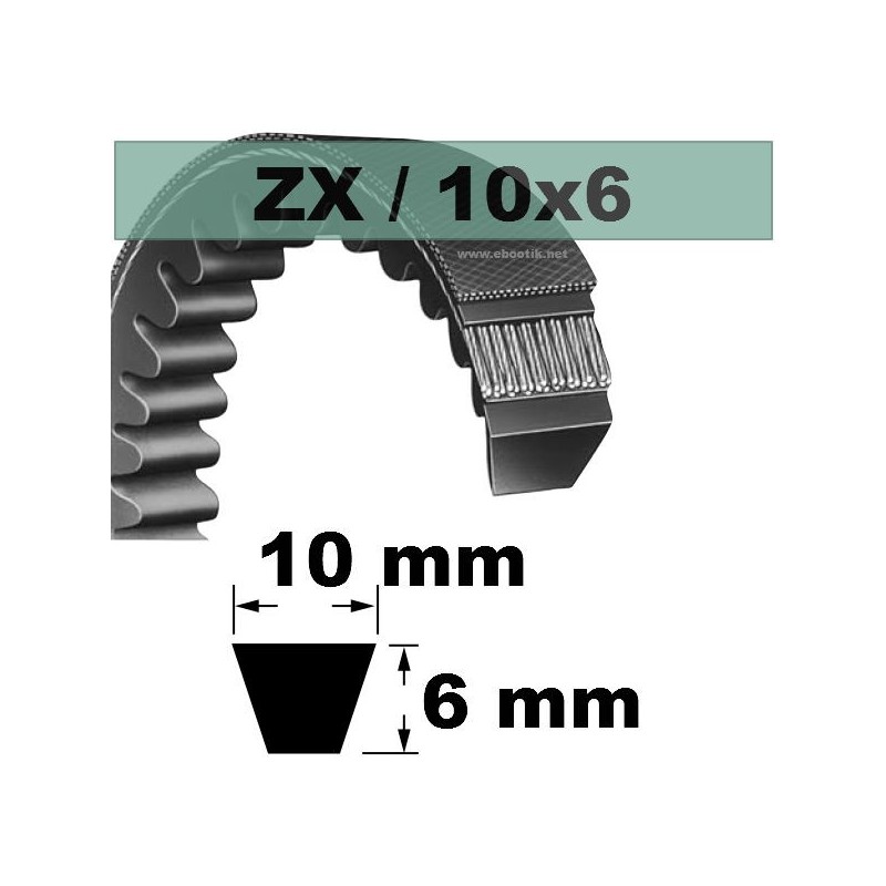 COURROIE TRAPEZOIDALE CRANTEE ZX22 1/4