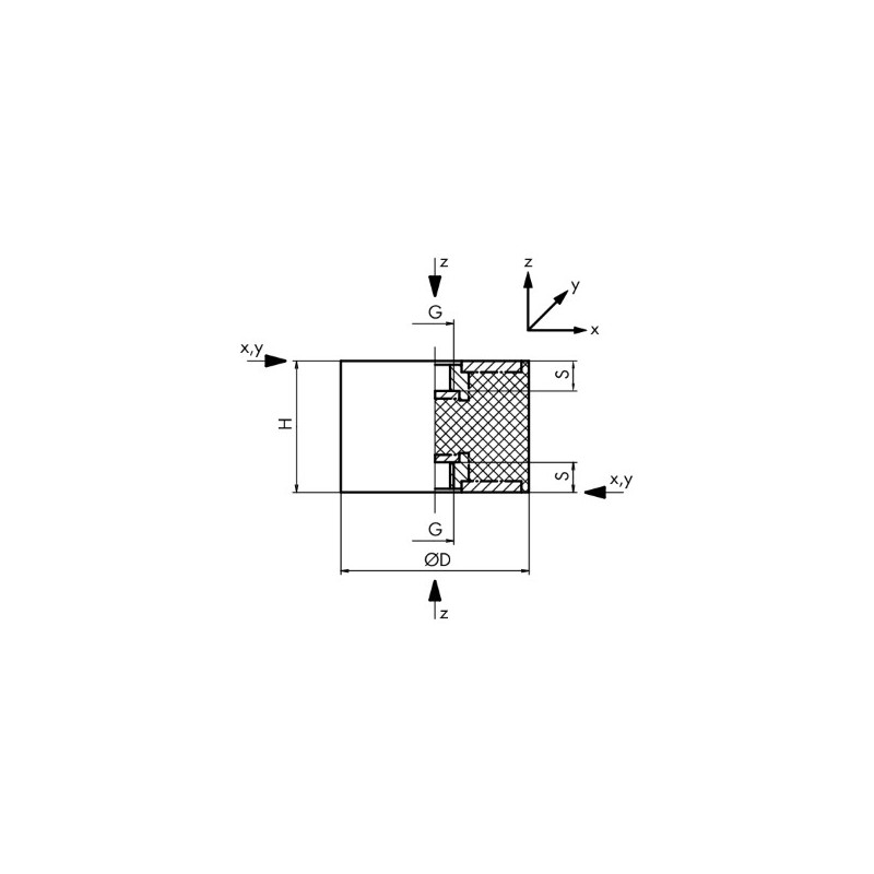 PLOT FEMELLE/FEMELLE 20x25 M6 PLOT FEMELLE/FEMELLE 20x25 M6